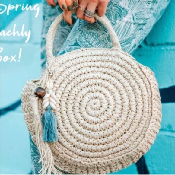 SOLID & STRIPED Cream Round Crossbody Bag - Picture 1 of 13